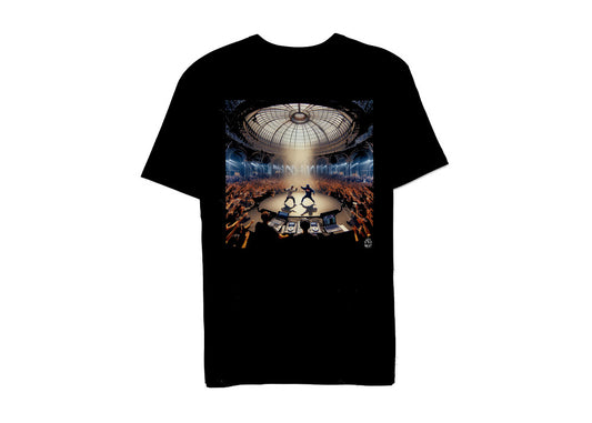 T-shirt hip-hop beatstreetwear 100% coton noir avec imprimé graphique DTG directement sur tissu pour un style streetwear.